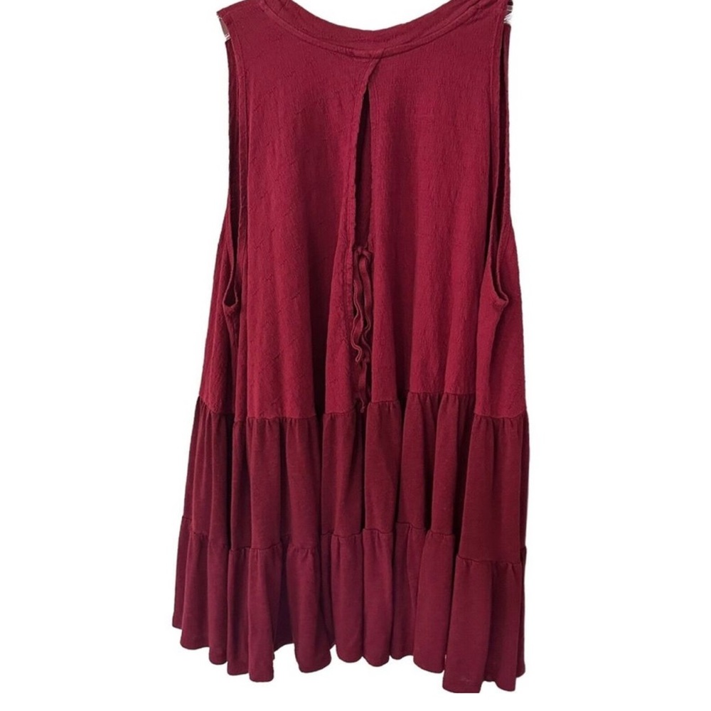 Free People Right On Time Burgundy/ Wine Oversized Tunic Top Size Small - Picture 4 of 13